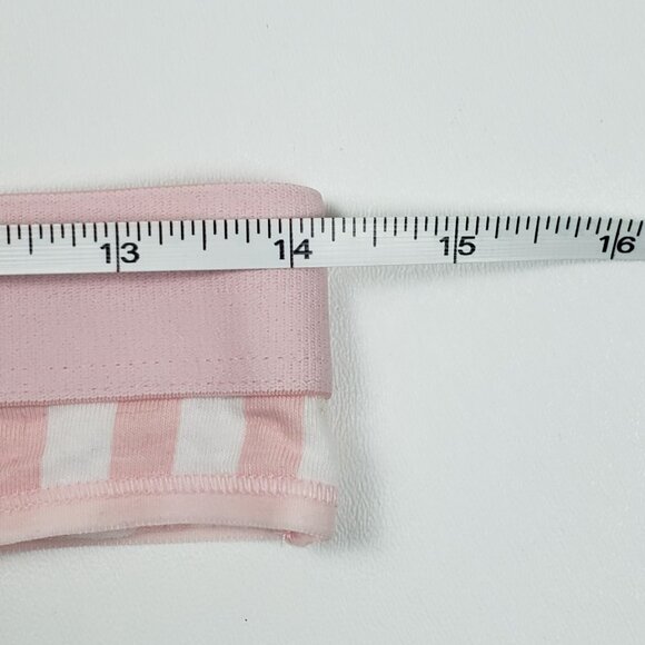 Victoria's Secret Shine Patch Thong Panty Womens Medium VS Signature Pink Stripe - Picture 5 of 14